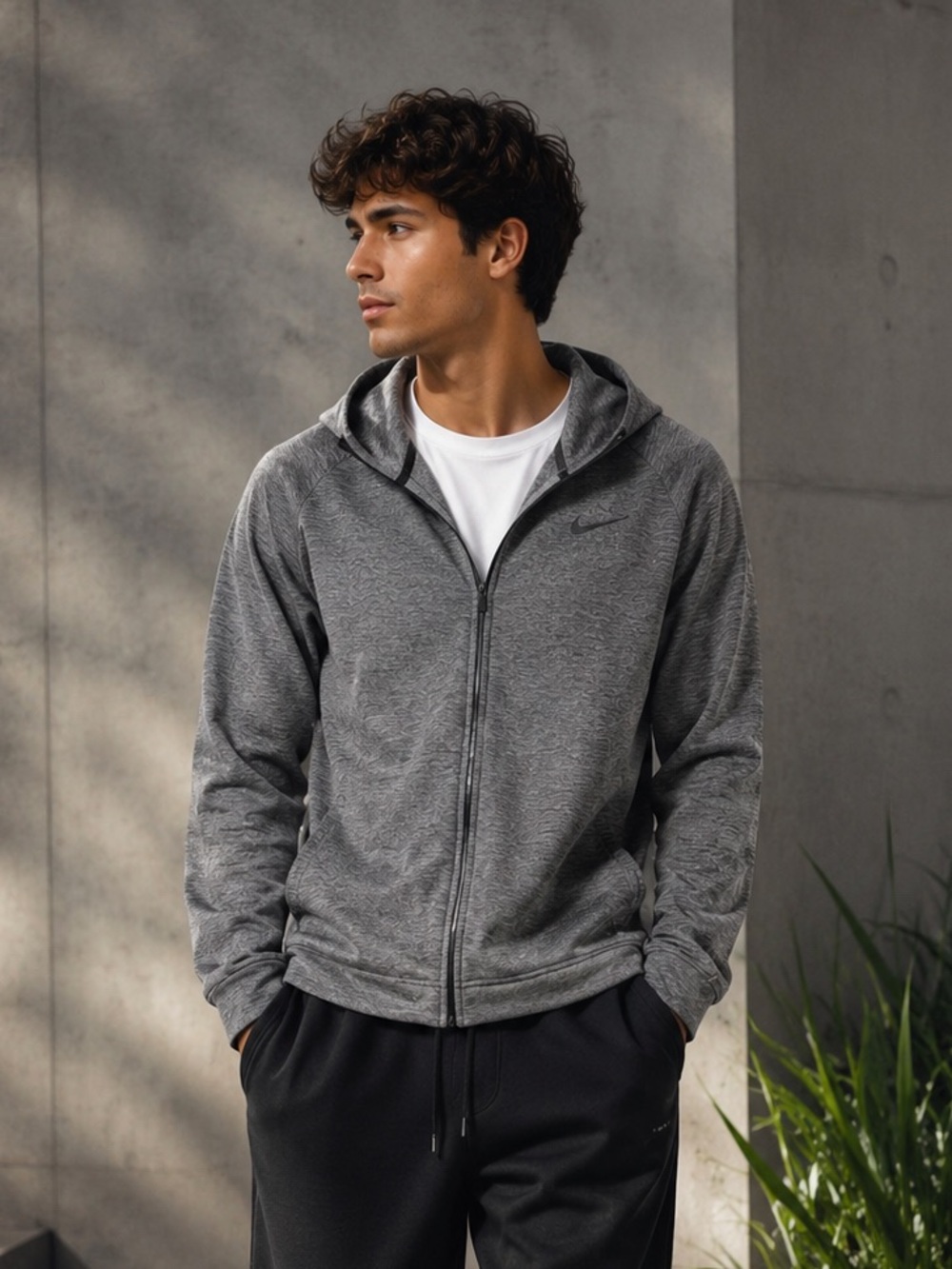 Nike Men's Dri-FIT Full Zip Hoodie Gray Size Large
Oversized Athletic Jacket